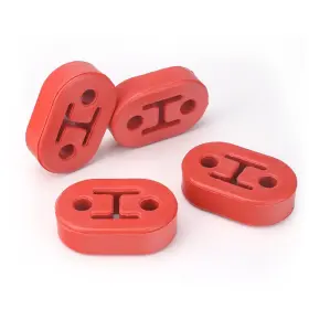 3mirrors 303962041498 4pcs Exhaust Hanger Insulators Red 2-hole Epdm Bushing Universal Fit 12mm