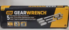 80601 Apex Tool Group New Gearwrench 5 Pc. 3/8 Inch Drive 6 Pt. Magnetic Swivel Spark Plug Socket Set
