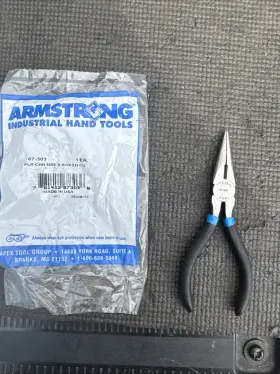 67-303 Armstrong Industrial Hand Tools Usa Nos 6 Inch Needle Nose Plier Side Cutter