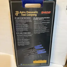 9402 Astro Pneumatic 745227002665 Large 16 Snap Ring Pliers Set 2 Pieces