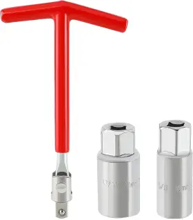 I8495t3 Autokay Spark Plug Socket Wrench T-handle 16mm 5/8 Inch And 21mm 13/16