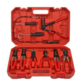 Autop1230 Autopartszone Flexible Automotive Hose Clamp Clip Plier Tool Set Swivel Jaw Flat Angled Band