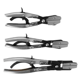 0kwpz3 Bfo 3pc Hose Clamp Pliers Set For Car Radiator Brake Line 8-12 Inch Ratcheting Tool