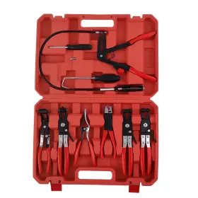 70ha5l Bfo 9pcs Car Wire Long Reach Hose Clamp Clip Pliers Fuel Oil Water Removal Tool