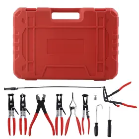 7q9cej Bfo 9pcs Hose Clamp Pliers Tool Set Long Reach Auto Fuel Oil Water Remover Kit