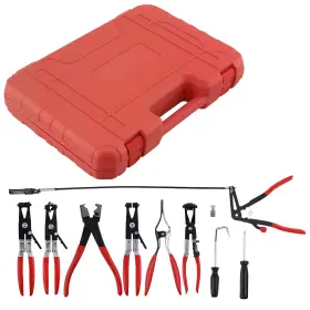 F4pt8g Bfo 9pc Wire Hose Clamp Clip Pliers Set Swivel Jaw Fuel Oil Water Auto Tool Kit