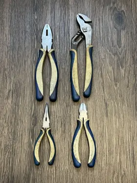 B58hlp Blue Point Blue-point Tools Soft Grip Pliers Set Lineman S Needle Nose Side Cuts Slip Joint