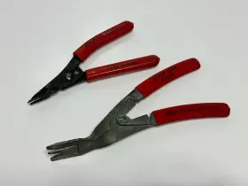 Cz326 Blue Point Blue-point Cp1 And Clip-zip Cotter Pin Removal Pliers Set Lot Red Grip