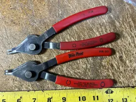 Tp-34 Blue Point Pr-27 Blue-point Usa 2 Piece Snap Ring Plier 45 Degree And Straight
