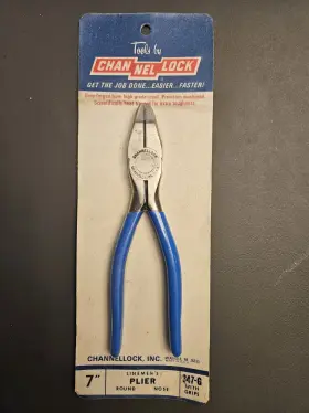 347-g Channellock Vintage Nos 7 Inch Linemans Pliers Usa