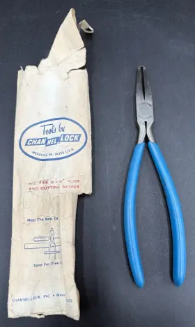 748-g Channellock Channel Lock End Cutting Nipper Pliers 8 Inch Blue Usa Free Shipping