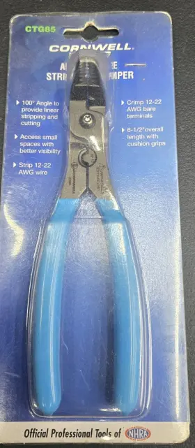 Cornwell Ctg85 Wire Stripper Crimper Pliers 100 Angled Blue Free Shipping