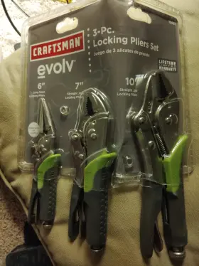 10061 Craftsman Evolv 3 Pc Adjustable Locking Pliers 6 Inch 7 10 -