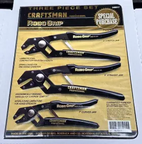 45017 Craftsman Professional Robo Grip Pliers Three Piece Set In Case #45017 Usa