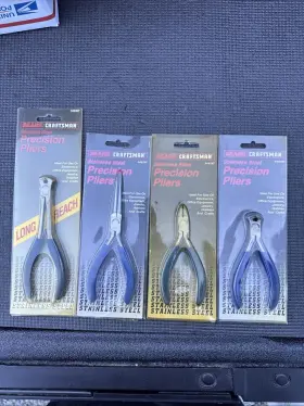 45187 Craftsman 45197 Sears Nos Stainless Steel Precision Plier Set 4pc Long Nip