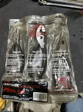 45245 Craftsman Nos Usa 3 Piece Plier Set In Orig Pouch New