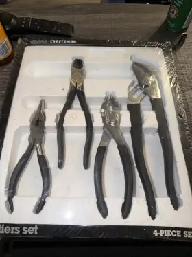 45288 Craftsman Rare Sexy Sears Nos 4pc Nickel Plated Pliers Ser Shiny Chrome