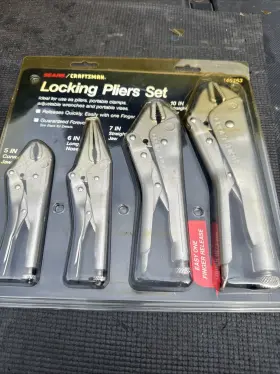 45353 Craftsman Sears Usa Nos 4pc Locking Pliers Set Vintage Pkg 5/6/7/10 Inch