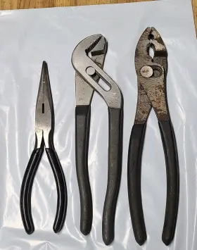 45380-45381 Craftsman Vintage Lot Large Pliers 10 Inch Slip Groove Joint 8 Needlenose Wf Usa