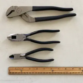 45072 Craftsman 45381 45091 Vtg. 3pc Black Textured Grip Pliers And Cutters Usa Very Lightly Used