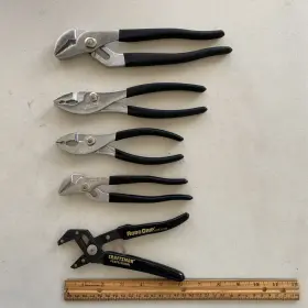 45028 Craftsman 45381 45379 45378 45385 Vtg. 5pc Black Textured Grip Pliers And Robo Usa Very Lightly Used