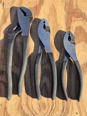 45378 Craftsman 45381 45379 Vintage 3pc Arc And Slip Joint Pliers Set Wf Black Textured Grip Usa Euc