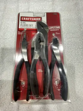 45411 Craftsman Usa 4pc Plier Set Long Arc Diagonal Standard. Nos Made In The