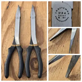9-45597 Craftsman 45597 945597 Pair Of 2 Professional Duck Bill Pliers 11-1/2 Inch Long Wf Usa