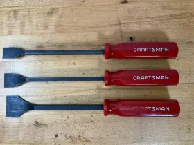 47493 Craftsman 3 Piece Gasket Scraper Set 3/4 Inch 1 1-1/2 Made In Usa