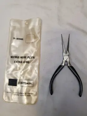 945946 Craftsman Vintage Sears Needle Nose Pliers With Storage Bag Made In Usa