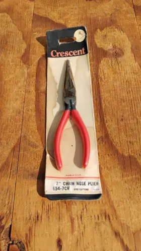 654-7cv Crescent 7 Inch Chain Nose Pliers Usa New Old Stock