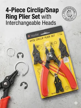 Darley Tools Dl518051 4 Pc Snap Ring Circlip Plier Internal And External E-clips C-clips 45 90 Degree