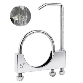 Datanly Jia-datanly-1356 2 Pcs 5 Inch Universal Exhaust Clamp With Hanger Made Of Heavyduty C
