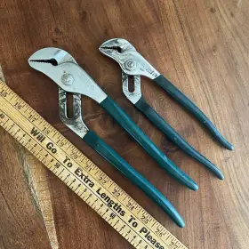Diamalloy Hl110-hl112 Vintage Diamond Hl110 10 Inch And Hl112 12 Tounge Groove Joint Pliers Usa