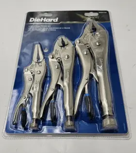 Dh50130 Diehard 3-piece Locking Pliers Heat Treated Jaw For Automotive Repairs