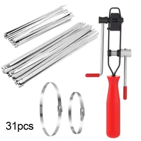 Eeekitonline 616361645400 Cv Joint Boot Clamp Banding Pliers For Atv Automotive Repair With 30 Crimp Bands
