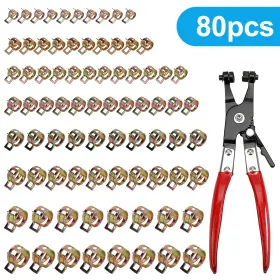 Eeekitonline 655887821141 80 Adjustable Hose Clamp Kit With Plier For Fuel Lines Snowmobiles Mowers 7-18mm