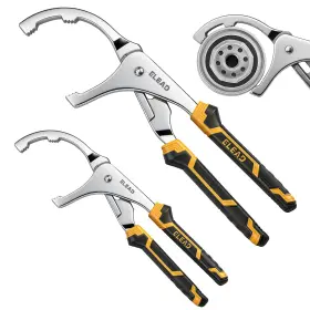70022 Elead Adjustable Oil Filter Wrench Set - 9 Inch And 12 2-piece Black Yellow