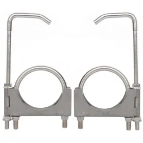 Elifecenter 304695505759 Heavy Duty 4 Inch Stainless Exhaust Clamp With Hanger Rod For Uni