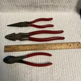 Gp337w Gb Channellock Pliers Lot Of Three - Linesman Needle Nose Side Cutters With Notch
