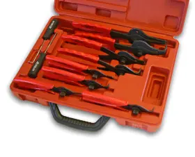 Generic / Unbranded 689958940165 11 Piece Snap Ring Pliers Set With Blow Molded Case - Inside And Outside