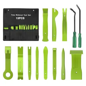 Gooacc Grc-285 13pcs Nylon Trim Removal Tool Set For Bumper Fastener Green