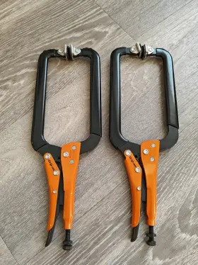 224l150 Grip On Tools Spain 2pc C Clamp Locking Pliers Set Nos