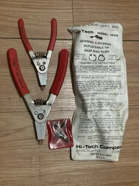 1221-1234 Hi-tech 1234 And 1221 Internal External Snap Ring Pliers Set With Replaceable Tips