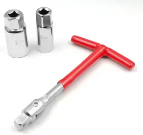 9o-365l-2aor Holoras T-handle Universal Joint Spark Plug Socket Wrench 16mm 21mm Red