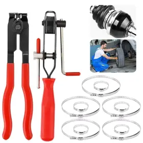 Homaisson 752870938074 12pcs Cv Boot Clamp Pliers Kit With 10 Clamps 2 Ear Tie For Car