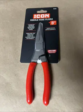 59167 Icon Professional 8 Inch Needle Nose Pliers Forged Comfort Grip Pnn8 New