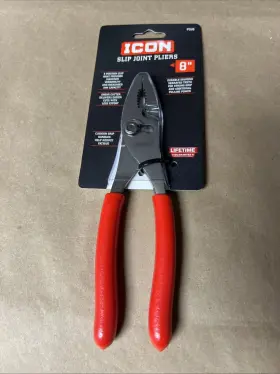 59169 Icon Professional 8 Inch Slip Joint Pliers Forged Comfort Grip Psj8 New
