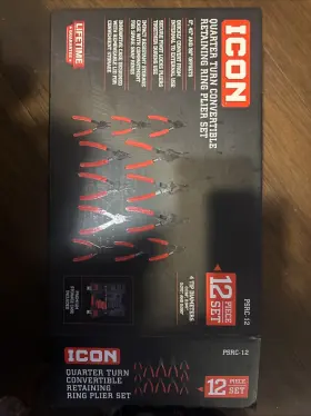Psrc-12 Icon 12 Piece Quarter Turn Convertible Retaining Ring Plier Set