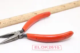 1b-007 Jensen 1b007 4-1/2 Inch Miniature Needle Nose Red Rubber Handle Pliers Usa